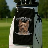 Yorkshire Terrier Yorkie Owner Lover Owned By Cute Dog Golf Towel thumb 2