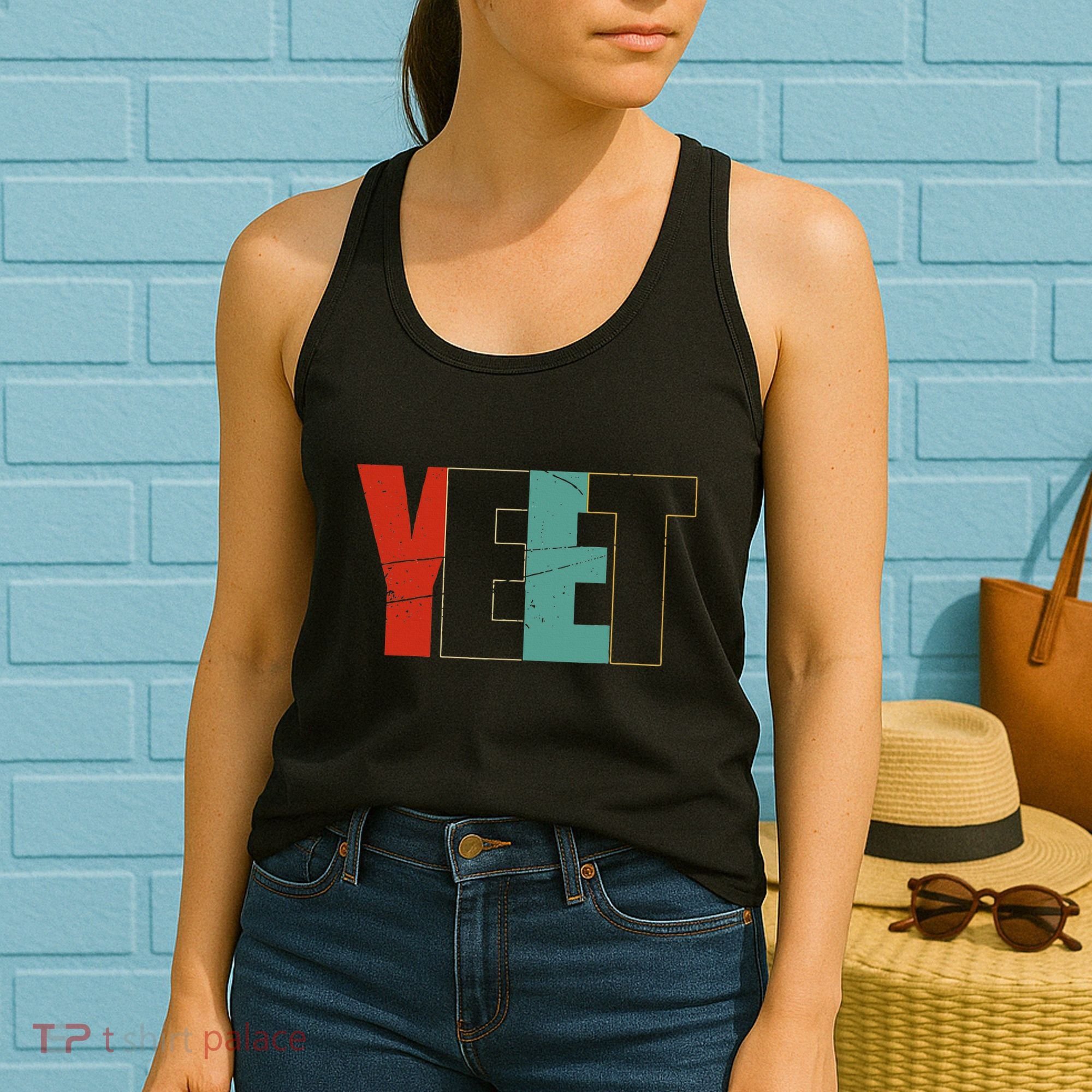 Yeet Trendy Yeeting Meme Slogan Urban Slang Women's Tank Top