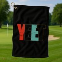 Yeet Trendy Yeeting Meme Slogan Urban Slang Golf Towel thumb 1