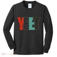 Yeet Trendy Yeeting Meme Slogan Urban Slang Kids Long Sleeve Shirt thumb 0