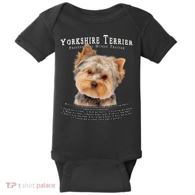 Yorkshire Terrier Yorkie Owner Lover Human Trainer Baby Bodysuit