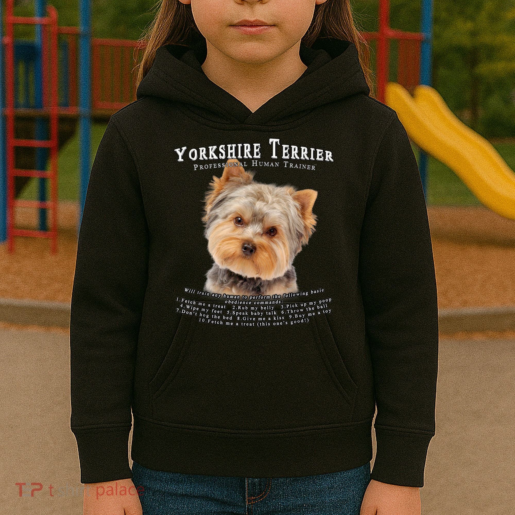 Yorkshire Terrier Yorkie Owner Lover Human Trainer Kids Hoodie