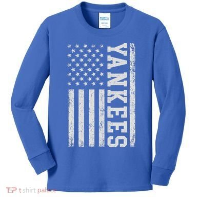 Yankee Us Flag Kids Long Sleeve Shirt