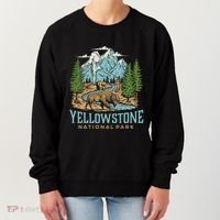 Yellowstone Us National Park Wolf Bison Bear Women's Sweatshirt thumb 0