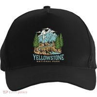 Yellowstone Us National Park Wolf Bison Bear Five-Panel Snapback Cap thumb 0