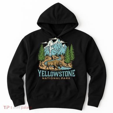 Yellowstone Us National Park Wolf Bison Bear Hoodie