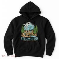 Yellowstone Us National Park Wolf Bison Bear Hoodie thumb 0