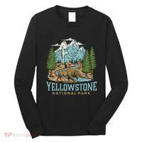 Yellowstone Us National Park Wolf Bison Bear Long Sleeve Shirt thumb 0