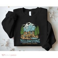 Yellowstone Us National Park Wolf Bison Bear Sweatshirt thumb 2