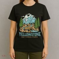 Yellowstone Us National Park Wolf Bison Bear T-Shirt thumb 4
