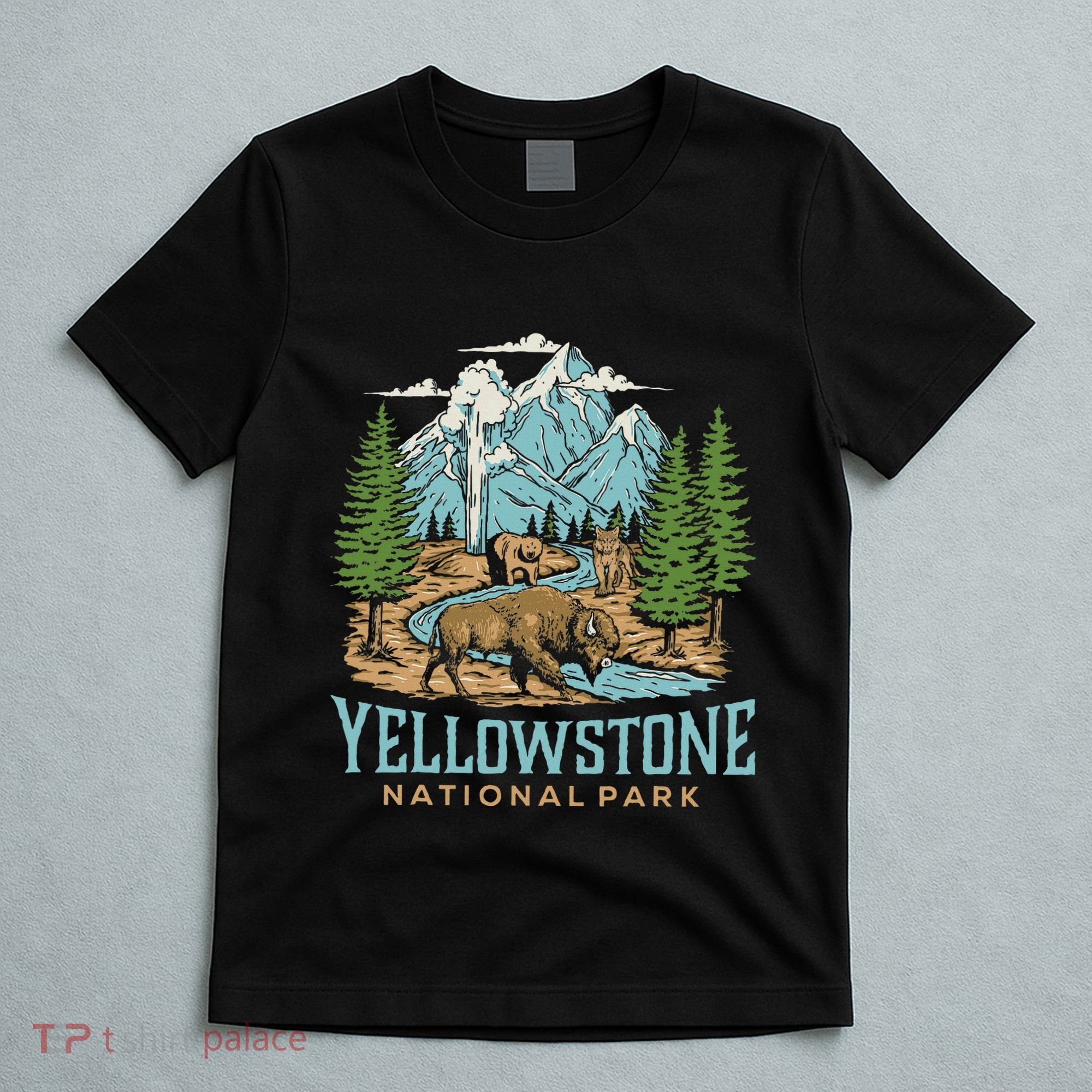Yellowstone Us National Park Wolf Bison Bear T-Shirt