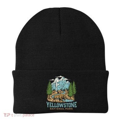 Yellowstone Us National Park Wolf Bison Bear Beanie