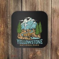 Yellowstone Us National Park Wolf Bison Bear Coaster thumb 0
