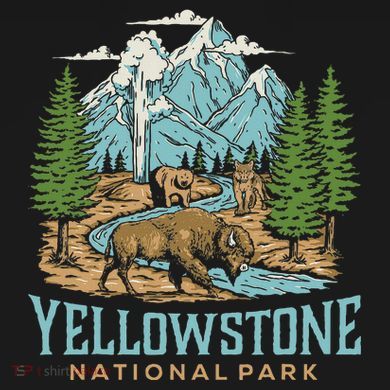 Yellowstone Us National Park Wolf Bison Bear 16 in Basic Backpack