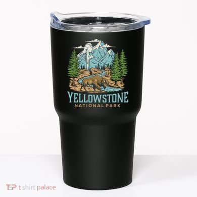 Yellowstone Us National Park Wolf Bison Bear Tumbler