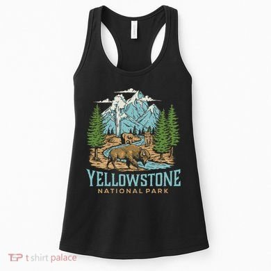 Yellowstone Us National Park Wolf Bison Bear Women's Tank Top