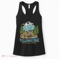 Yellowstone Us National Park Wolf Bison Bear Women's Tank Top thumb 0