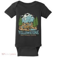 Yellowstone Us National Park Wolf Bison Bear Baby Bodysuit thumb 0