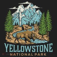 Yellowstone Us National Park Wolf Bison Bear Hat thumb 2