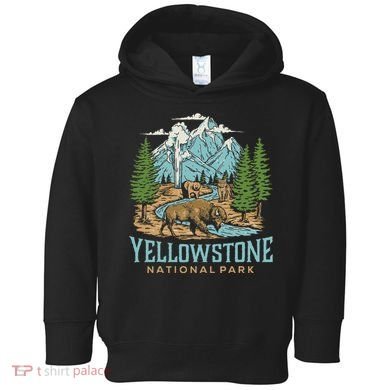 Yellowstone Us National Park Wolf Bison Bear Toddler Hoodie