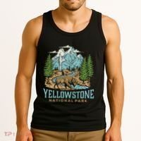 Yellowstone Us National Park Wolf Bison Bear Tank Top thumb 3