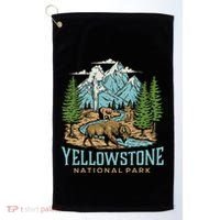 Yellowstone Us National Park Wolf Bison Bear Golf Towel thumb 0