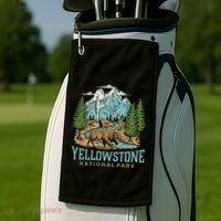 Yellowstone Us National Park Wolf Bison Bear Golf Towel thumb 2