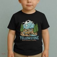 Yellowstone Us National Park Wolf Bison Bear Toddler T-Shirt thumb 2
