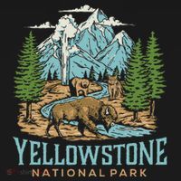 Yellowstone Us National Park Wolf Bison Bear Women's Long Sleeve Shirt thumb 2