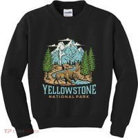 Yellowstone Us National Park Wolf Bison Bear Kids Sweatshirt thumb 0