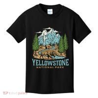 Yellowstone Us National Park Wolf Bison Bear Kids T-Shirt thumb 0