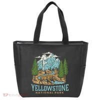 Yellowstone Us National Park Wolf Bison Bear Tote Bag thumb 0