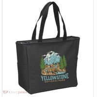 Yellowstone Us National Park Wolf Bison Bear Tote Bag thumb 2