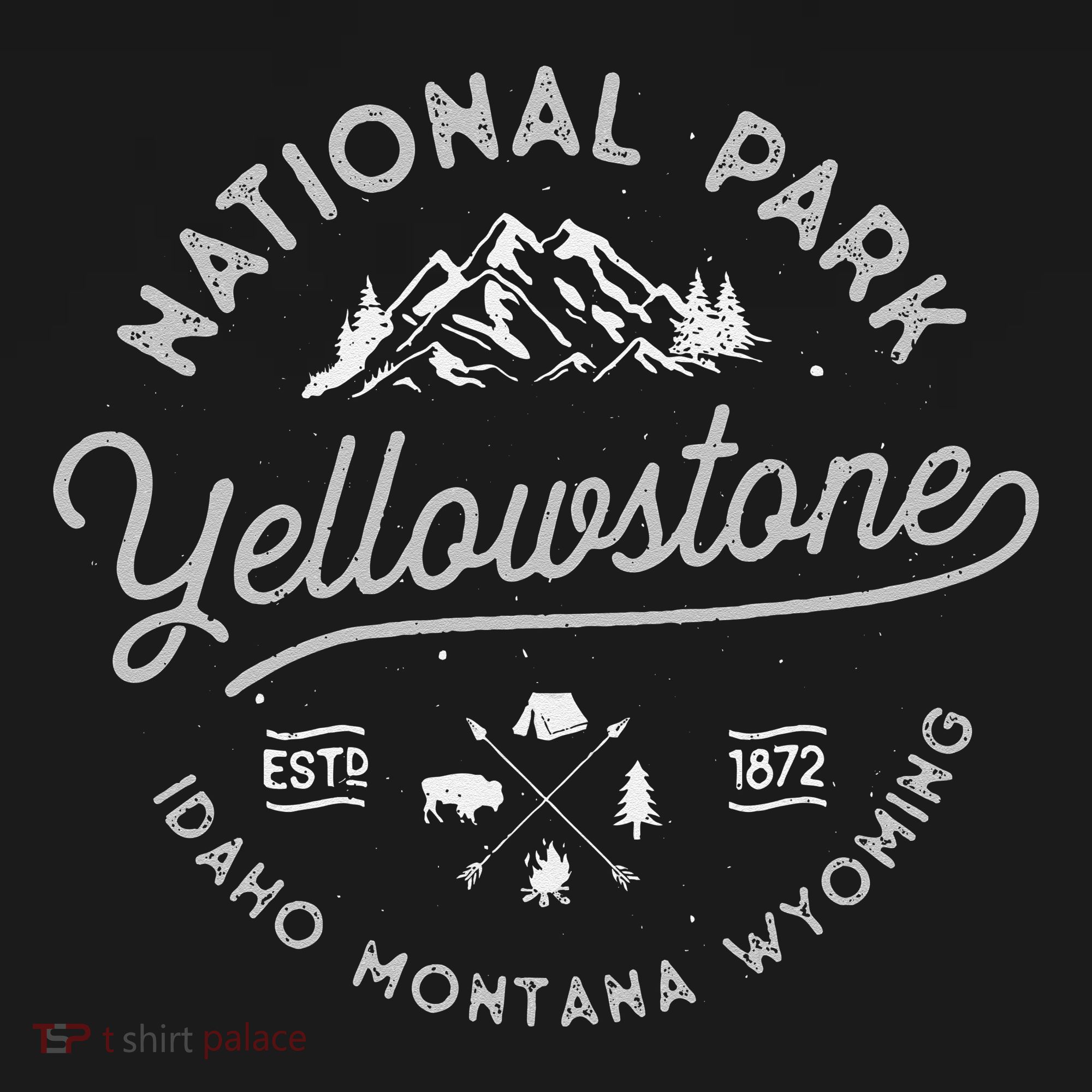 Yellowstone US National Park Bison Buffalo Vintage Men Women T-Shirt
