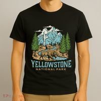 Yellowstone Us National Park Wolf Bison Bear Vintage T-Shirt thumb 3