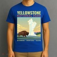 Yellowstone US National Park Bison Vintage Gift T-Shirt thumb 3
