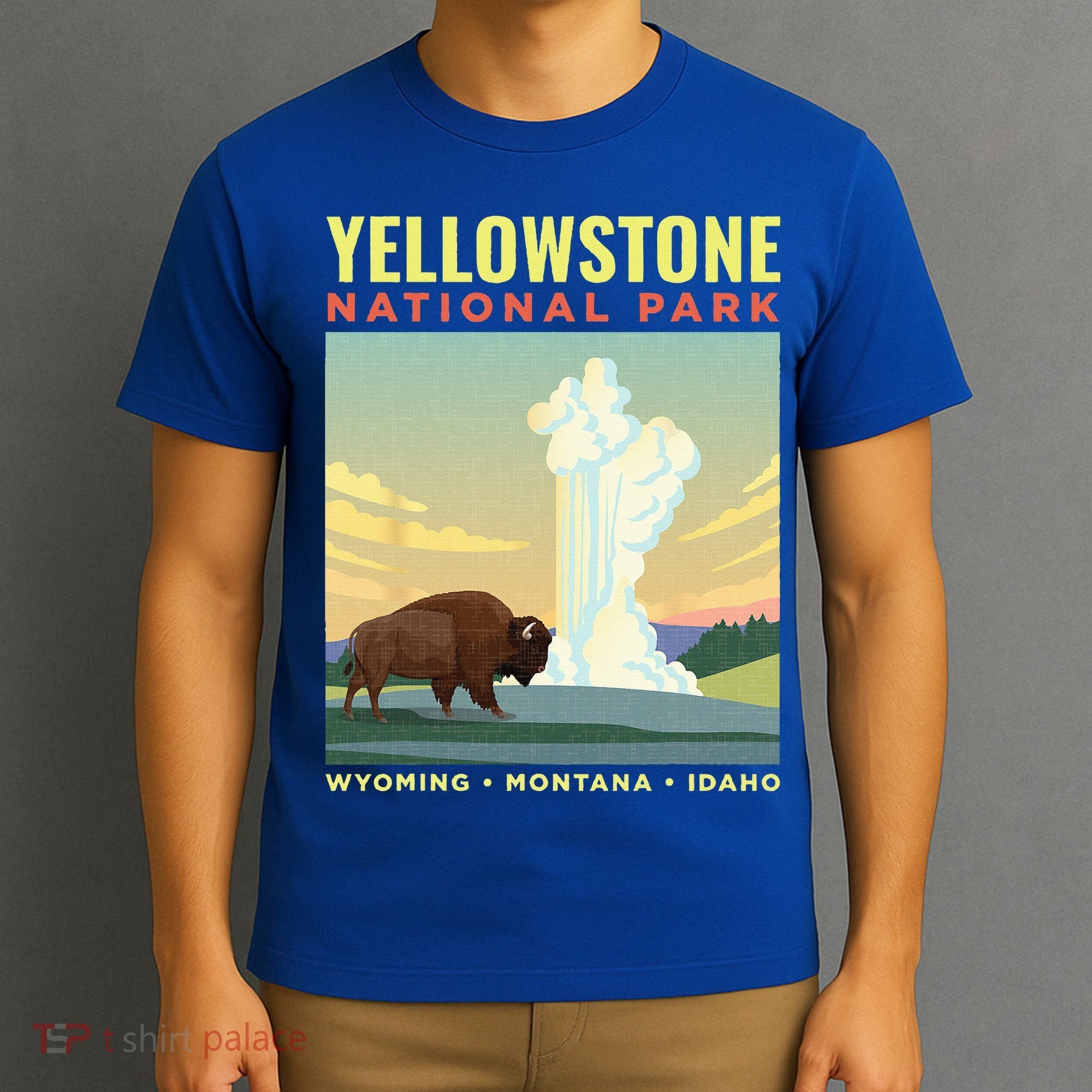 Yellowstone US National Park Bison Vintage Gift T-Shirt