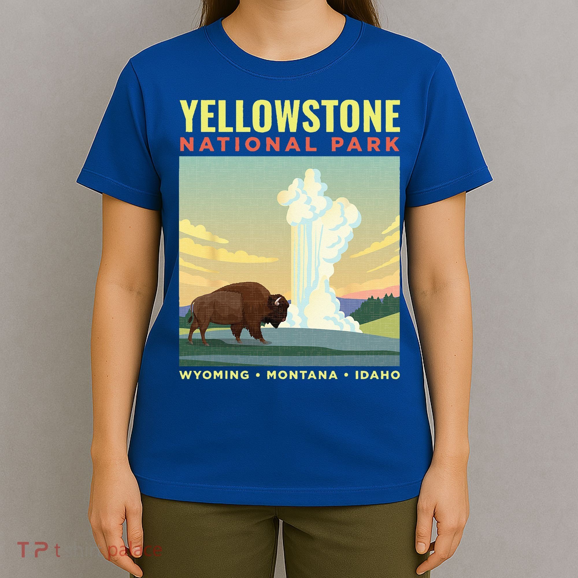 Yellowstone US National Park Bison Vintage Gift T-Shirt