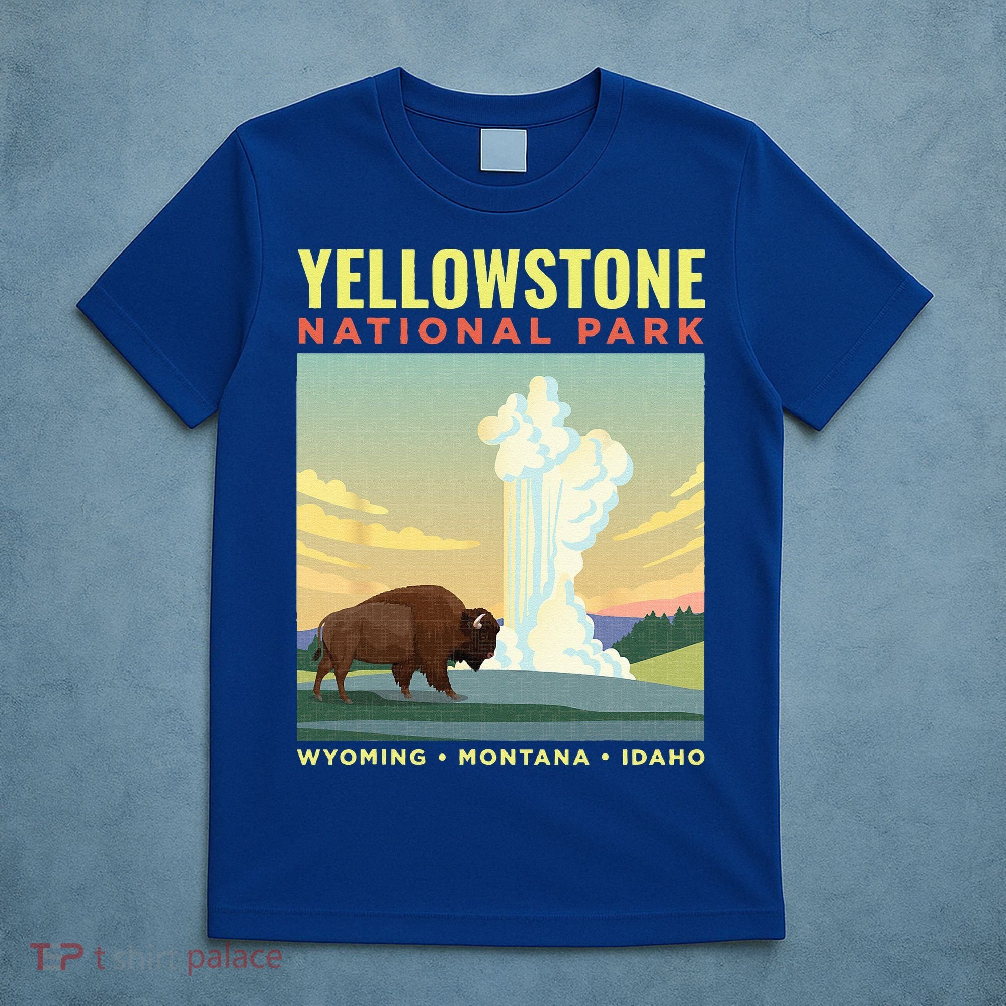 Yellowstone US National Park Bison Vintage Gift T-Shirt