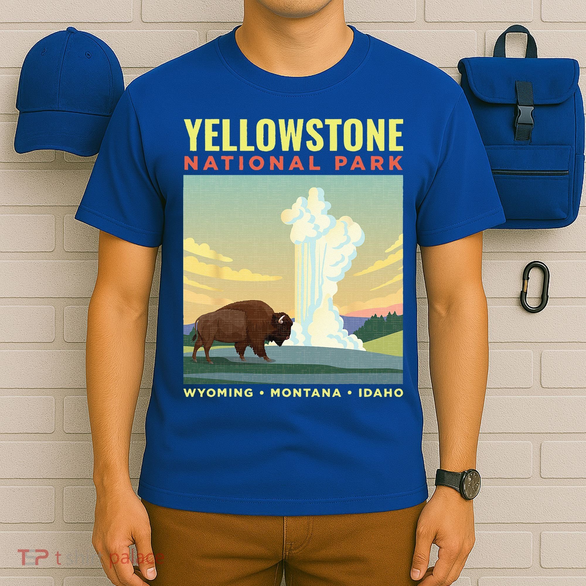 Yellowstone US National Park Bison Vintage Gift T-Shirt