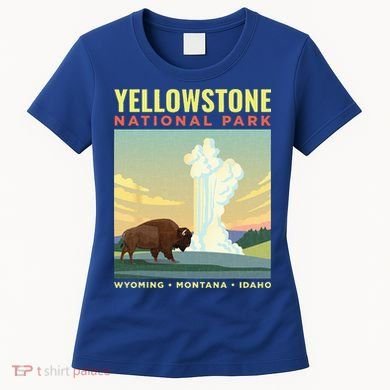 Yellowstone US National Park Bison Vintage Gift Women's T-Shirt