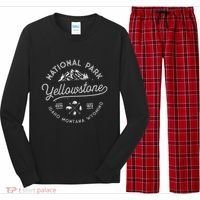 Yellowstone Us National Park Bison Buffalo Long Sleeve Pajama Set thumb 0