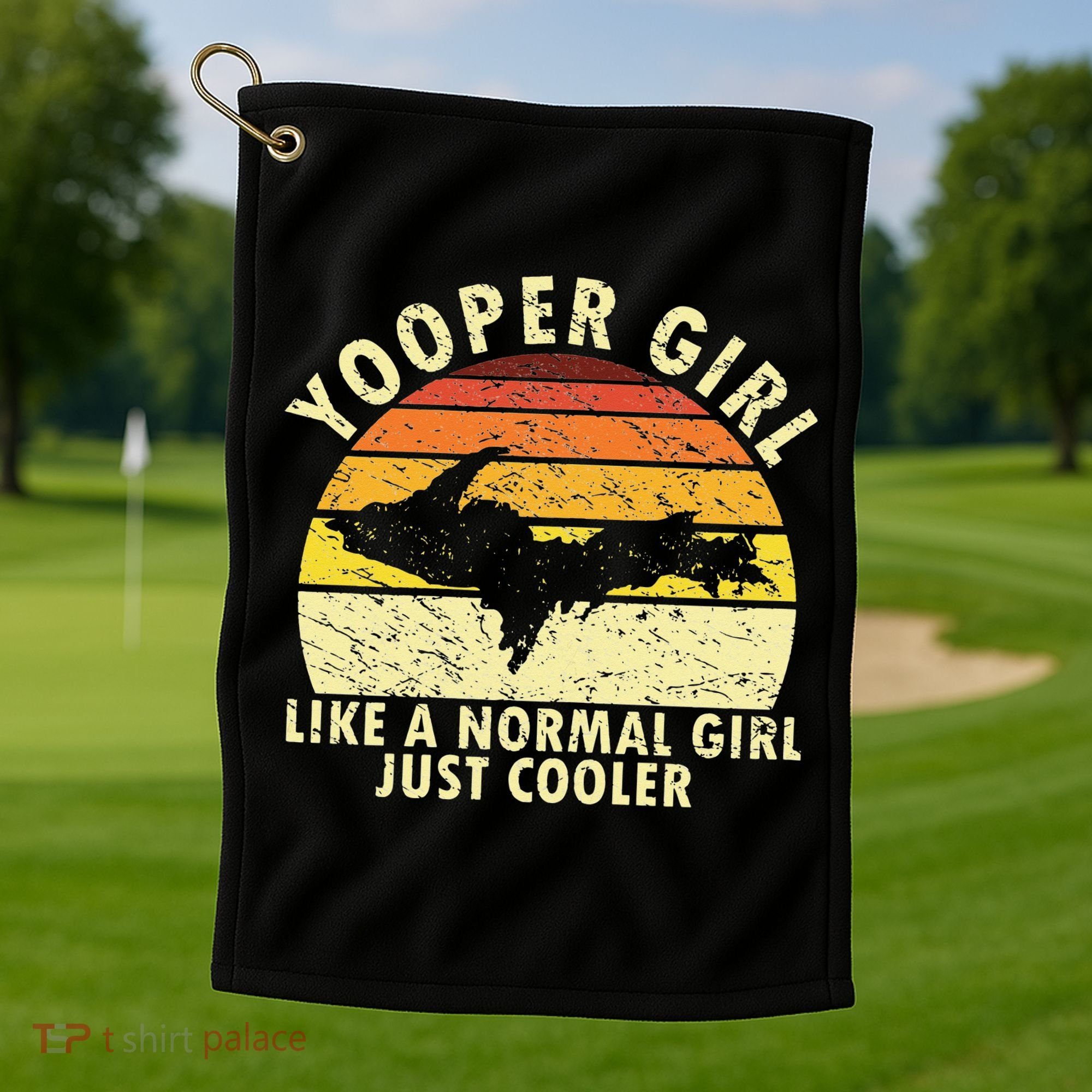 Yooper Upper Peninsula Retro Upper Michigan Golf Towel