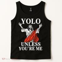 YOLO Unless You Are Me Funny Easter Jesus Tank Top thumb 2