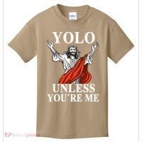 YOLO Unless You Are Me Funny Easter Jesus Kids T-Shirt thumb 0