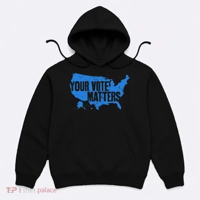 Your Vote Matters Blue Map Hoodie