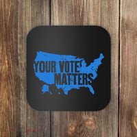 Your Vote Matters Blue Map Coaster thumb 0
