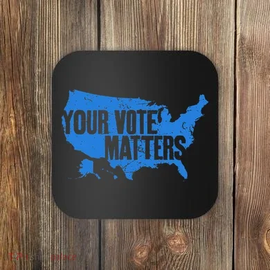 Your Vote Matters Blue Map Coaster