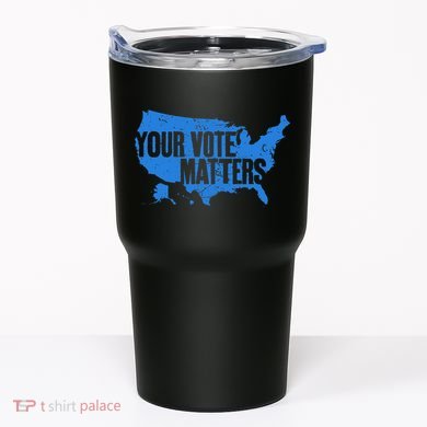 Your Vote Matters Blue Map Tumbler