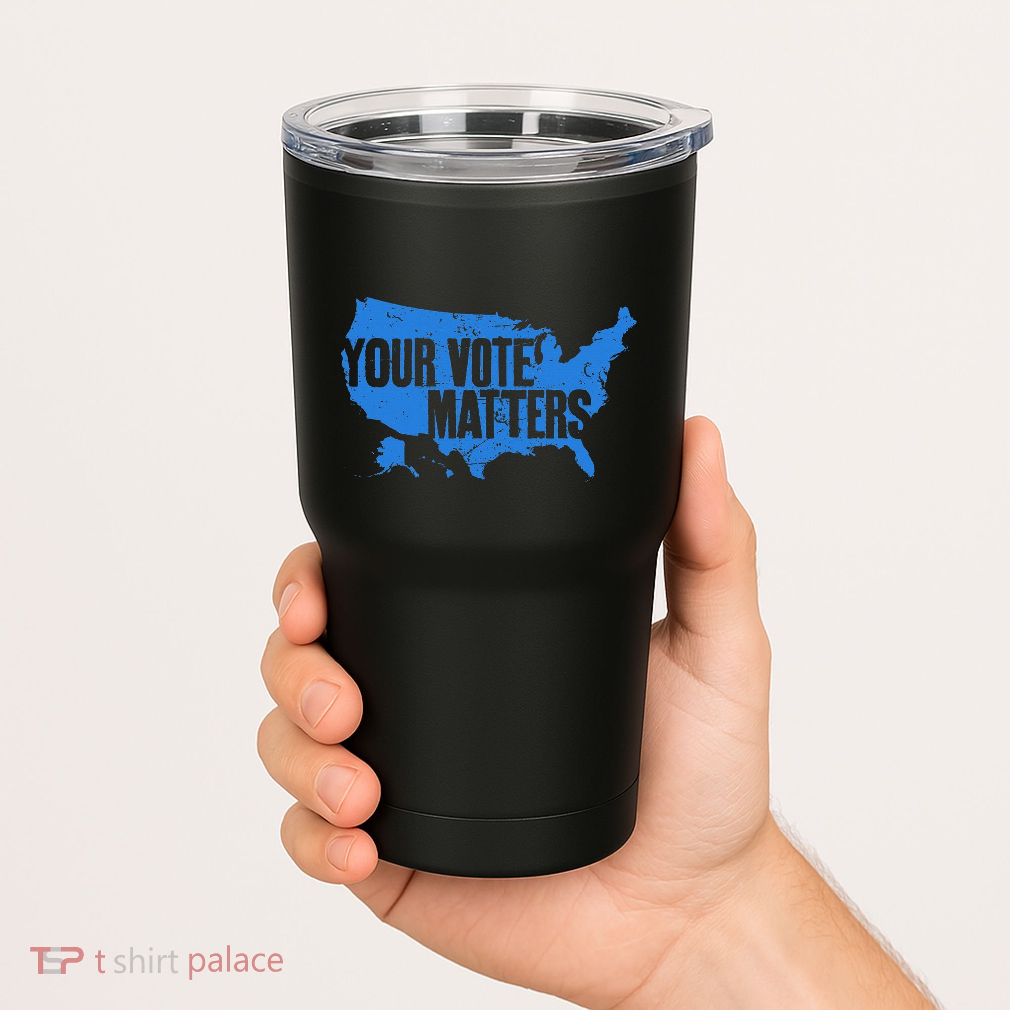 Your Vote Matters Blue Map Tumbler